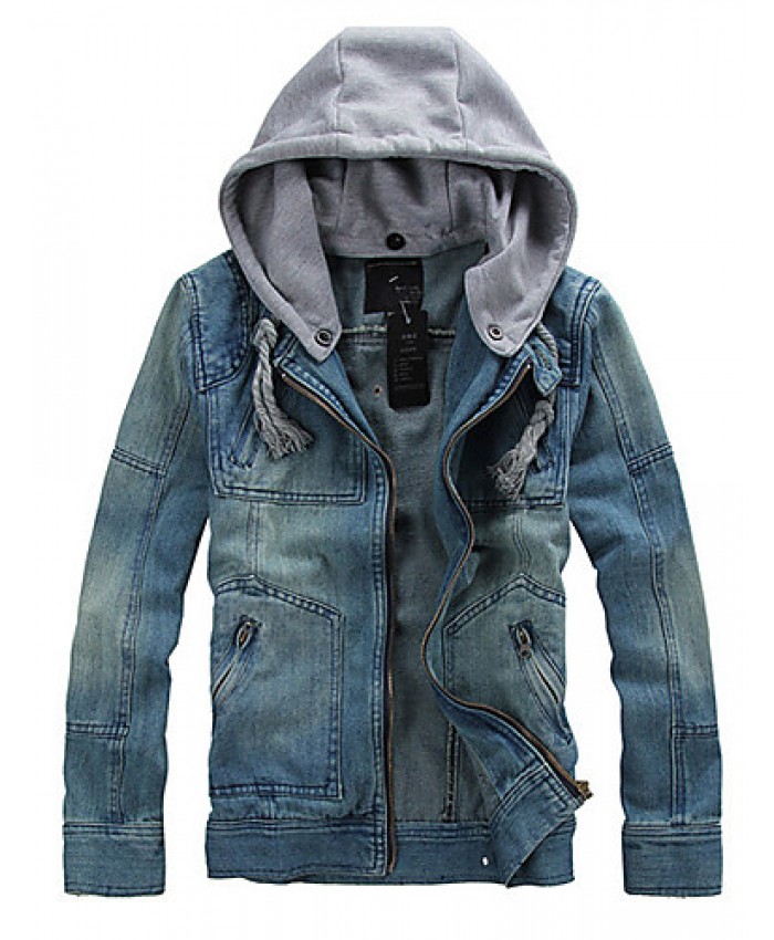 Man Fashion Detachable Denim Jacket Men Sportswear Outdoors Casual Jackets Jeans Jacket Men Plus Size SOUH7