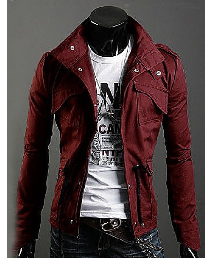 Trendy Autumn Winter Slim Trench Coat Men Cotton Zipper Outerwear Keep Warm Comfortable Jackets Plus Size GESE1