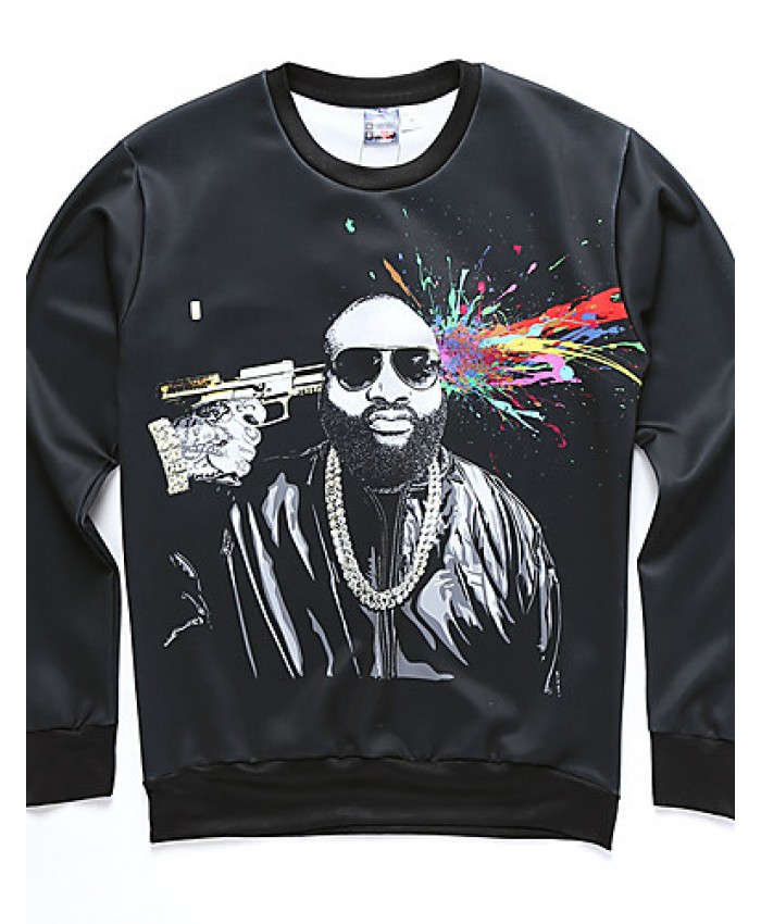 Men's Print Casual / Work / Formal / Sport Hoodie & Sweatshirt