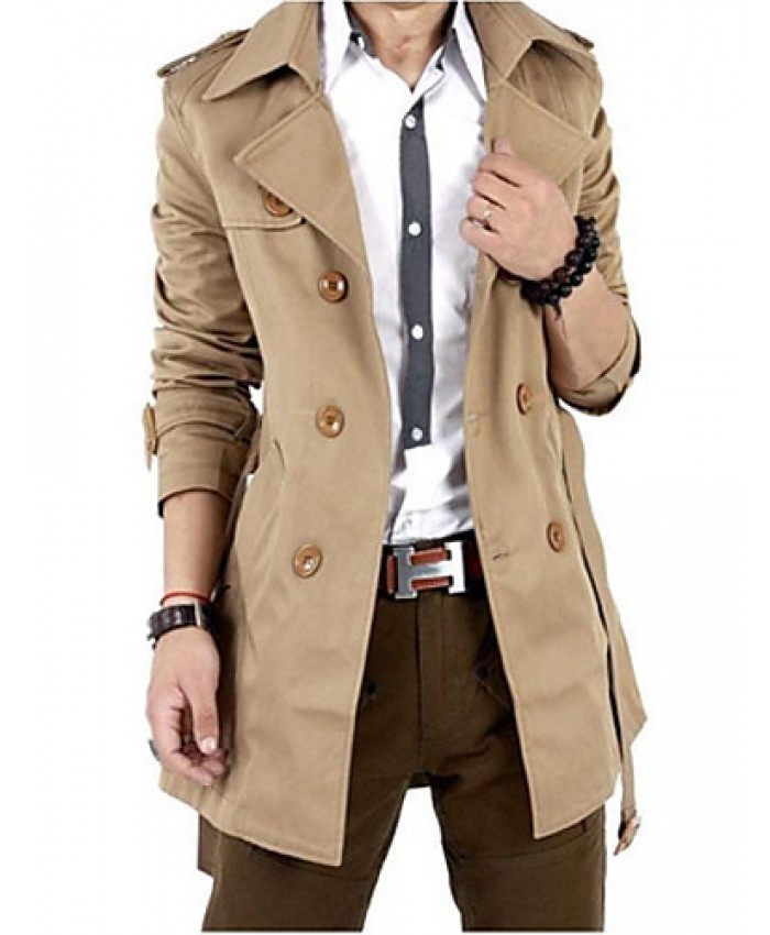 Men Autumn Trench Coat Men Double Breasted Trench Coat Men Outerwear Casual Coat Men's Jackets Windbreaker SOUH9