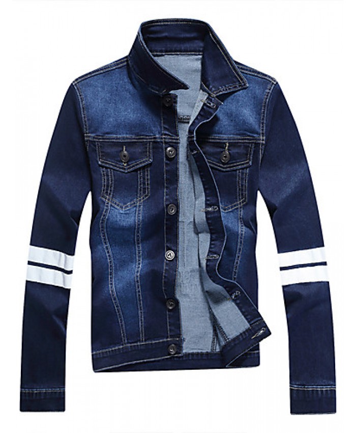 The new summer youth stretch slim jeans thin breathable stamp casual denim jackets